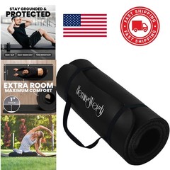Durable Non Slip Exercise Mat 70 Inch x 23 Inch Black Ideal for Yoga and Pilates