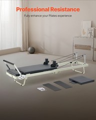 VEVOR Foldable Pilates Reformer Pilates Machine Home Gym Equipment Resistance