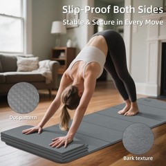 1/2 Inch 70″x24″ Foldable TPE Yoga Mat, Thick Non Slip Pilates Mat