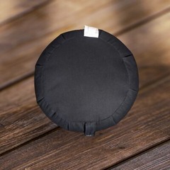 Hugger Mugger Zafu Meditation Yoga Zen Cushion Black Round 15in Husk USA