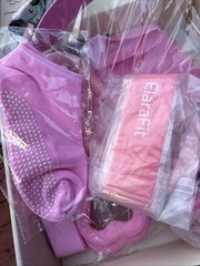 ElaraFit Women’s Pilates Essentials Kit 11pc Pink Ring Ball Bands Socks Bag