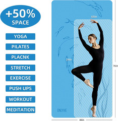 Extra Wide Thick Yoga Mat for Women and Men 76″X 40″X 10Mm TPE Exercise Mat, Lar