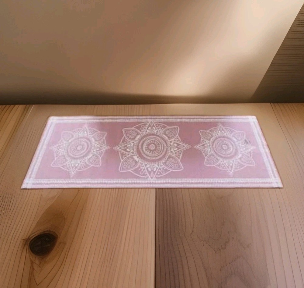 Oak and Reed 4mm Yoga Mat, Medallion Mauve PVC : 24 x 68 : Double-Sided Non-Slip