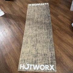 Hotworx Exercise Yoga Mat 72×24 Brown Hemp Pilates Workout Hot Yoga Stretching