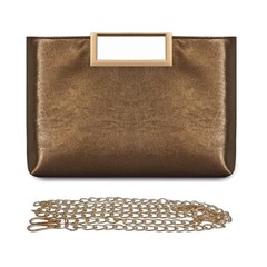 Women Clutch Purse PU Leather Chain Crossbody Bags Shiny Oversize Clutches Fe…