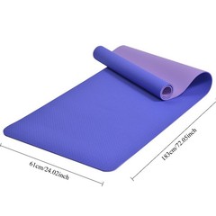 Two-tone TPE Yoga Mat, Extra Long, Women’s Fitness Mat, Non-slip, for Home Use