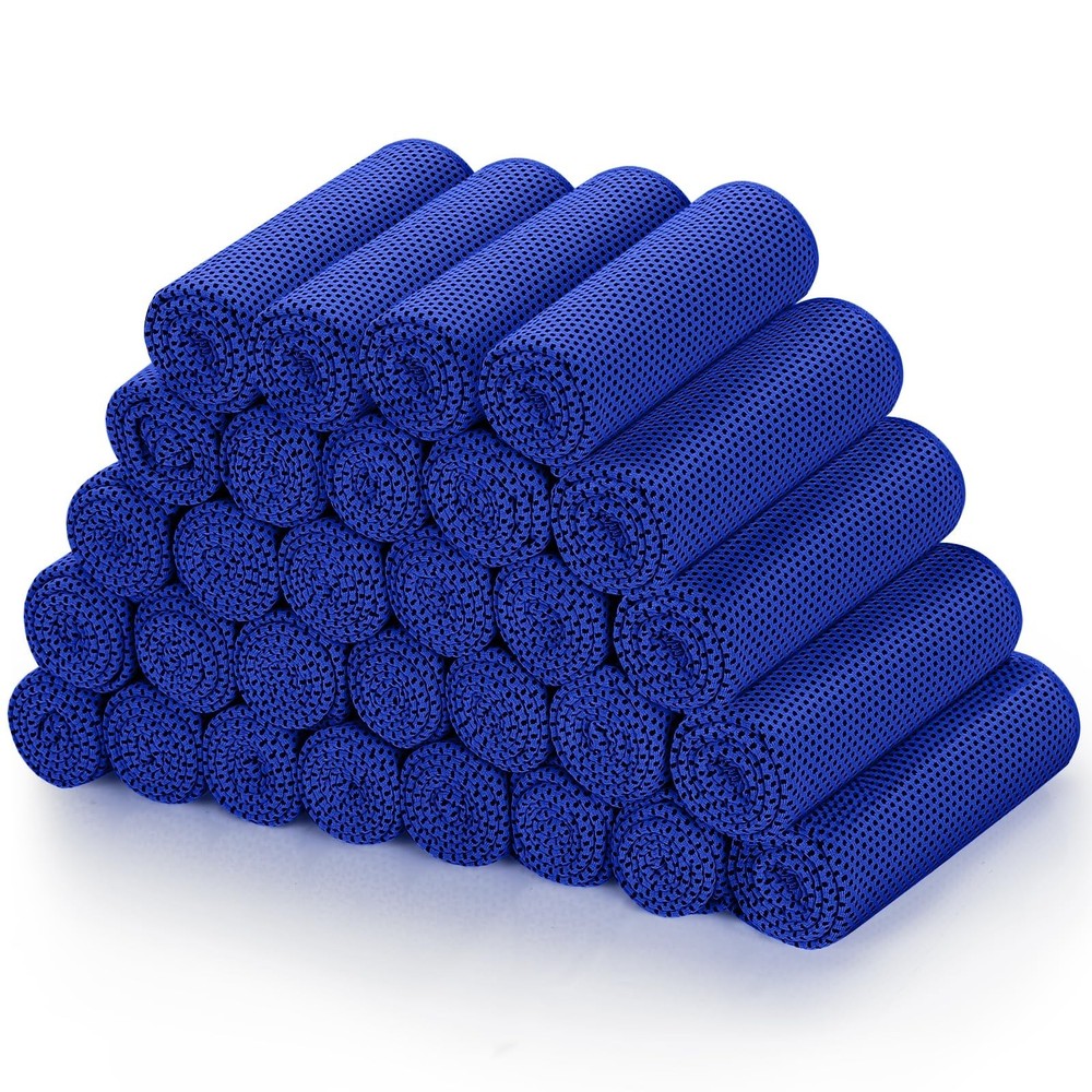 Biange Cooling Towels (40″x 12″, Pack of 30) for Neck and Face, Cold Towel fo…