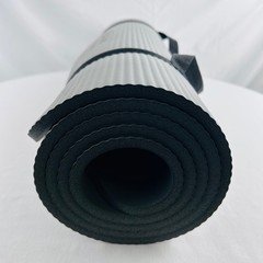 Gaiam Essentials Thick Yoga Mat w/ Easy-Cinch Carry Strap Gray Exercise Fitness