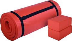 71×24 Inches Yoga Mat W/ Knee Pad & Optional Blocks – Extra 1-Inch Thick