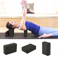 Yoga Block Two Units Black Exercise Blocks Eva Cube Balance Brick Pilates Gym