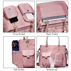 Large Utility Tote Bag with Multi-pockets and Compartment for Travel & Work
