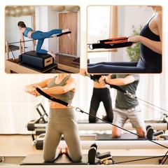 Pilates Double Loop Straps for Reformer, Thickened D-Ring Handle Fitness Stra…
