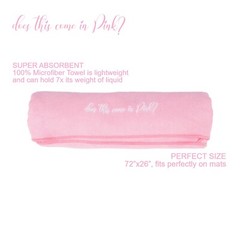 DoesThisComeInPink – Pink Microfiber Yoga Mat Towel Gym Corner Pockets Women