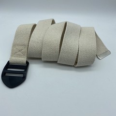Gaiam Cream Yoga Strap with Clip Style Buckle End to End 68″