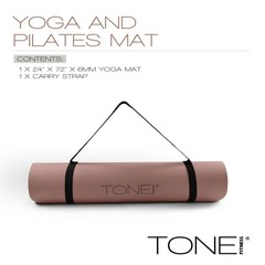 Yoga Mat 1/4″ Thick Non Slip Exercise & Pilates Mat for Home Workouts with Ca…