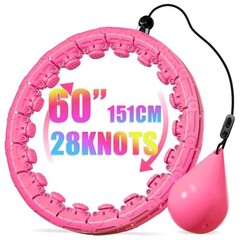 Weighted Hula Infinity Fitness Hoop for Adult Weight Loss, 2 in 1 Smart 28-Pink
