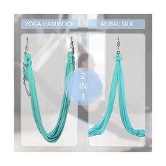 5.5 Yards Aerial Silks Yoga Swing Set – Aerial Yoga Hammock Kit… Fast USA SHIP