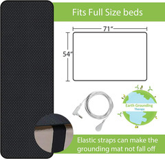 Grounding Sleeping Mat for Bed Size FULL 54×71″ inch Earthing PU Leather