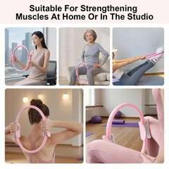 Pilates Ring 15 Inch Magic Circle Ring, Dual Padded Handles Pilates Rings Cir…