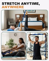 Non-Elastic Stretching Strap with Loops for Rehab, Yoga, Leg Lifter, Mobility Ai