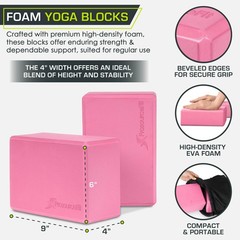 Prosource Pink Yoga Blocks Set of 2