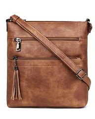 Crossbody Purses for Women, Multi Pocket Casual Crossbody Bag, Mocha Brown