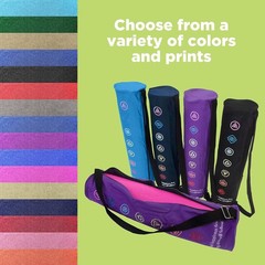 Organic Cotton Yoga Mat Bag – XL Breathable, Zippered Pocket, 30″ Strap