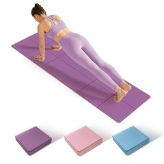 Foldable Yoga Mat Thick NonSlip Packable Travel Fitness Mat With Carry Bag