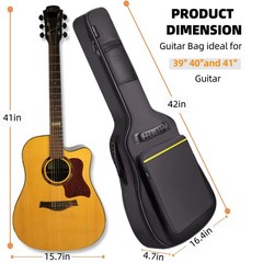GIGKOUKI Acoustic Guitar Bag Gig Bag 0.35 In Thick Padding for 39 40 41 Inch …
