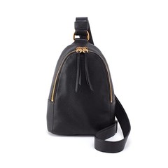 Fern Leather Sling Bag for Women, Convertible to Crossbody One Size Black