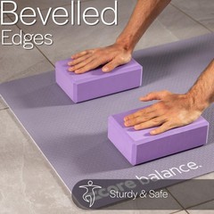 Yoga Blocks Twin Pack & FREE Yoga Strap, 2 Pack EVA Foam Blocks, Ro…