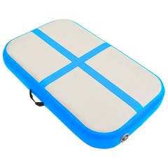 Gymnastics mat with pump inflatable 60x100x10 cm PVC blue