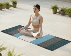 Multicolor Yoga Mat Thick Non Slip Organic Cotton Exercise Workout 2”6 feet mat