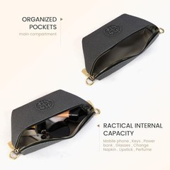 Fashion Waist Packs, Crossbody Fanny Packs for Women Leather Sling Bag BLACK