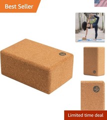 Sustainable Cork Yoga Block – Extra Firm Support for Your Practice, 9″ x 6″ x 4″