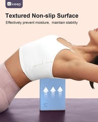 Yoga Block, High Density EVA Foam Blocks for Yoga, Pilates, 2-Pack-Light Blue