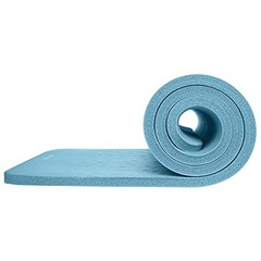 Solana Yoga Mat 1″ & 1/2″ Thick w/Nylon Strap for Men & Women – Blue Mist 1″