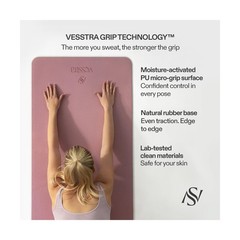 Premium Yoga Mat – Sweat-Activated Non-Slip PU Grip I Natural Rubber Base