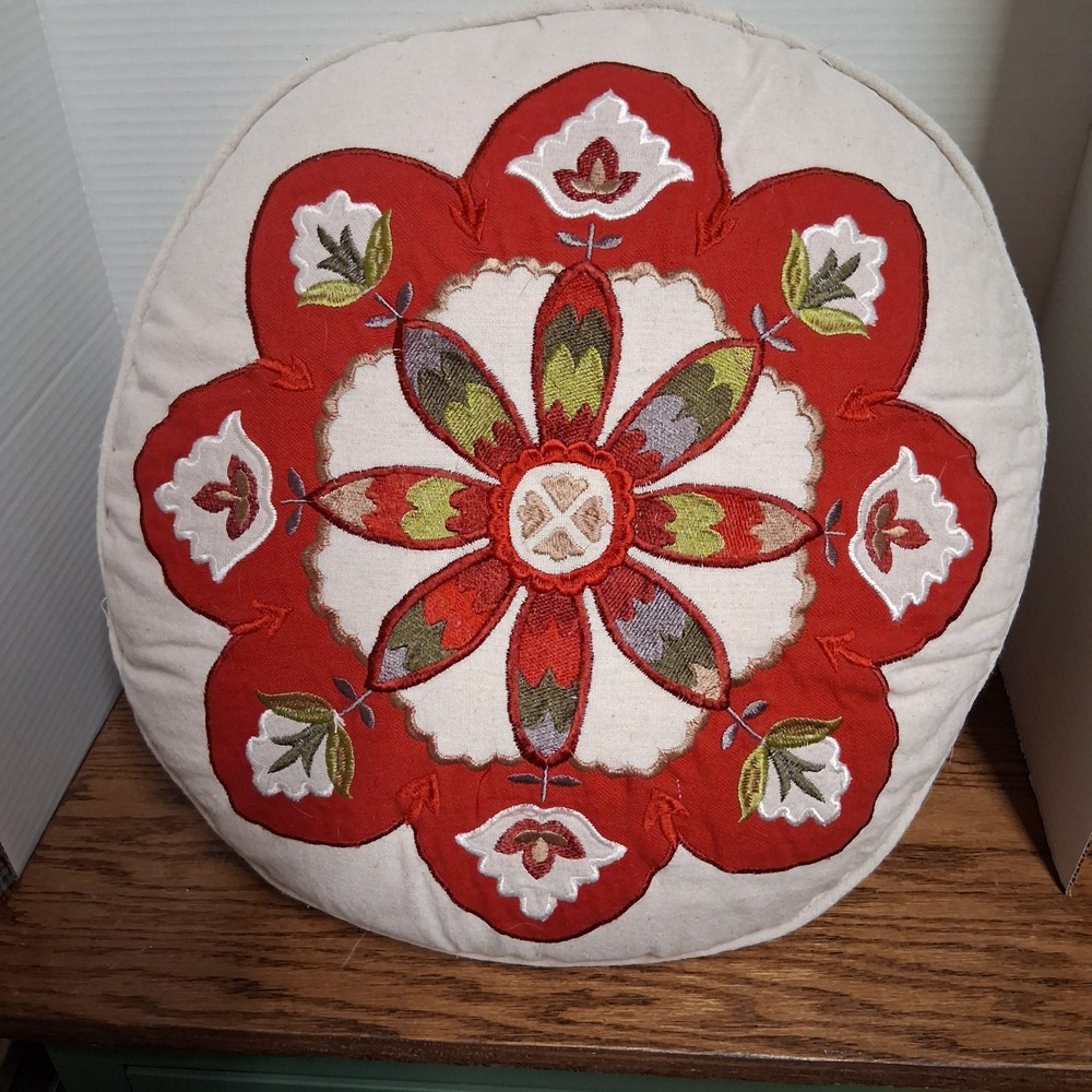 MOROCCAN FLOOR CUSHION, YOGA SEAT PILLOW, 18 INCHES ROUND