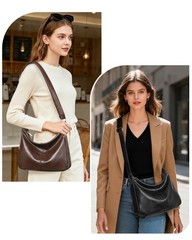 Hobo Bag for Women with Mini Purse Soft Vegan Leather Slouchy Shoulder Crossb…