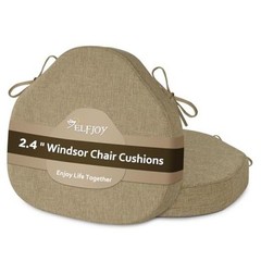 Chair Cushions for Dining Chairs.4 Inch Thick Windsor Seat Cushions 2 Beige