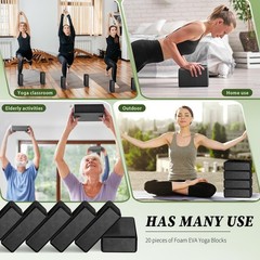 20 Pcs Foam EVA Yoga Blocks Lightweight Yoga Bricks Non Slip Supportive Foam …