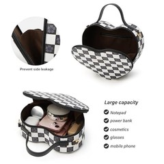 Crossbody Purse for Women Small Crossbody Bags Checkered Black Heart Shape
