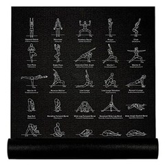 Fitness Yoga Mat Non-Slip Exercise Mat with 70 Yoga Poses for Pilates Workout