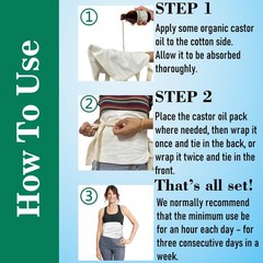 4 Pcs Castor Oil Pack Wrap Organic Cotton for Stomach, Neck, Breast, Belly,…
