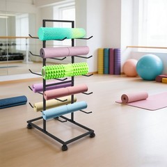 5 Tiers Yoga Mat Holder,Yoga Mat Storage Iron Rack,Yoga Mats Organizer Shelf