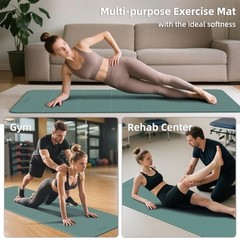 Extra Thick 10mm Foldable Yoga Mat – 75″L x 26″W, TPE, Portable, Comfortable, Mu