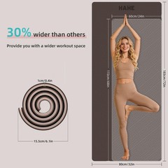 Extra Thick Yoga Mat, 72″Lx32″Wx0.4″Th (10mm), Wide Non-slip Exercise Mats wi…