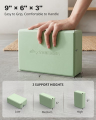 Trideer Yoga Blocks 2 Pack, Soft Non-Slip Foam Blocks with Beveled Edges for Ali