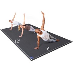 Extra Large Yoga Mat, 12’x6’/9’x6’/7’x5’/6’x4′ (9MM) Extra Wide and Thick Exe…
